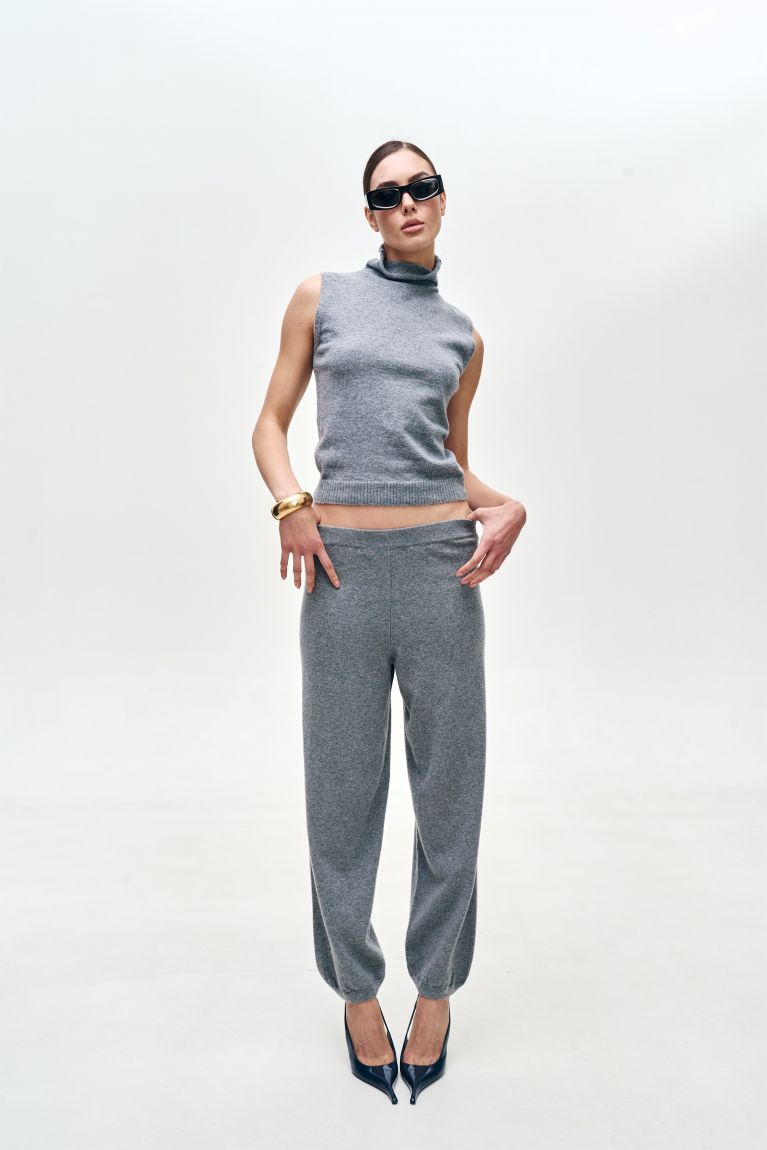 Штани в'язані кашемір сірі