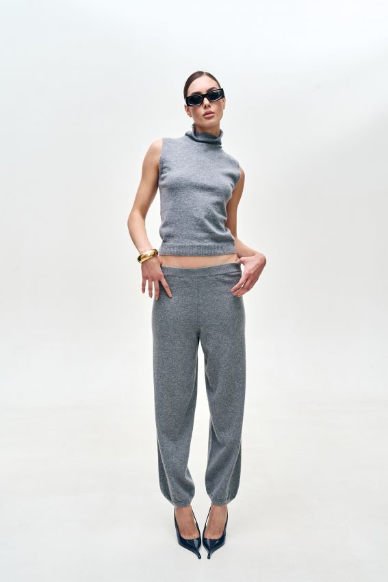 Штани в'язані кашемір сірі