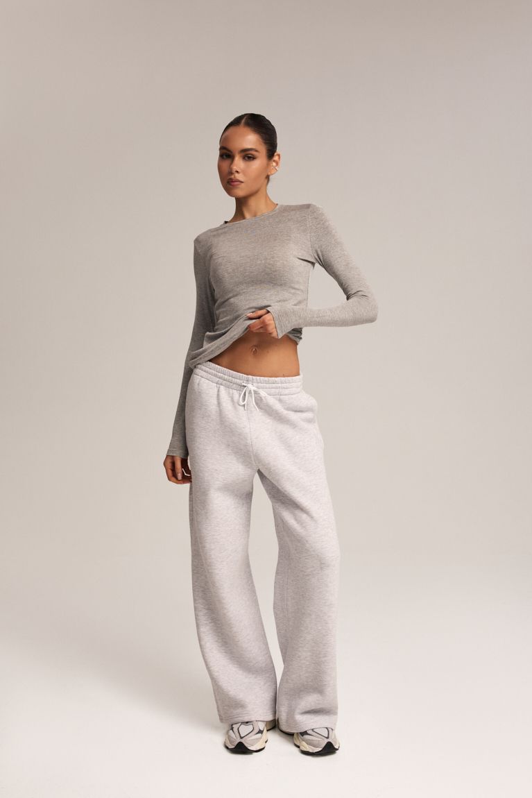 Лонгслів сірий меланж