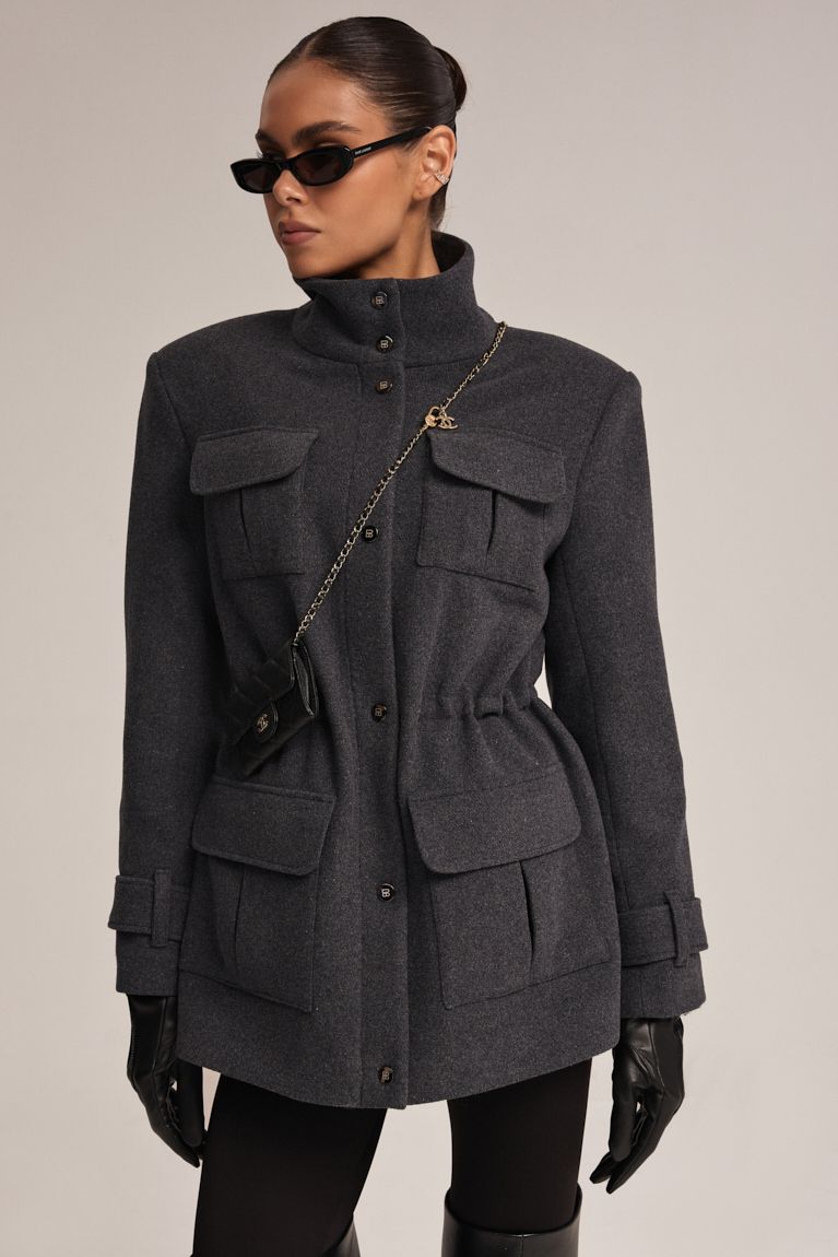 Напівпальто на кулісці графіт