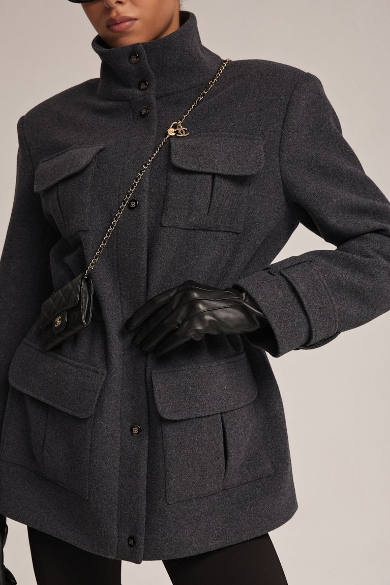 Напівпальто на кулісці графіт