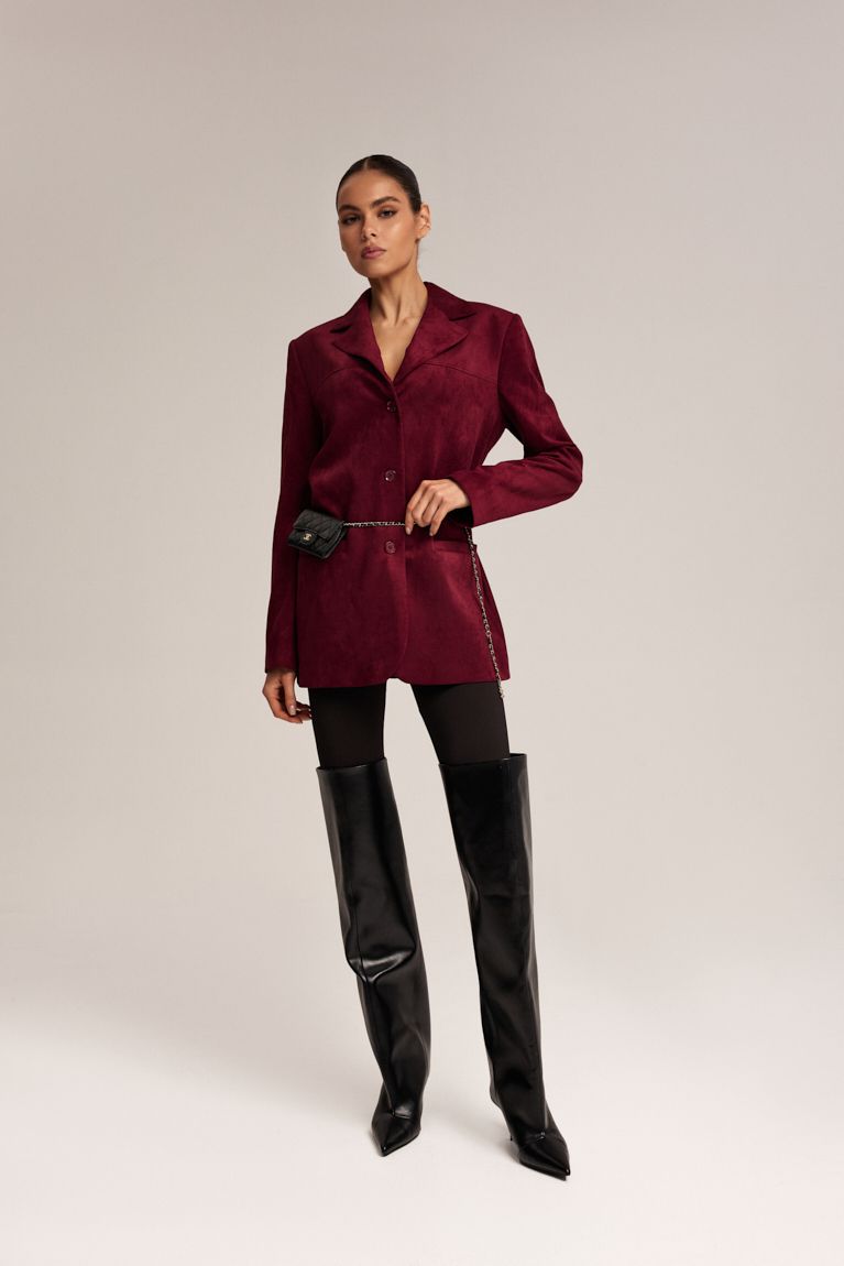 Жакет замша бургунді