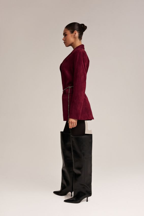 Жакет замша бургунді