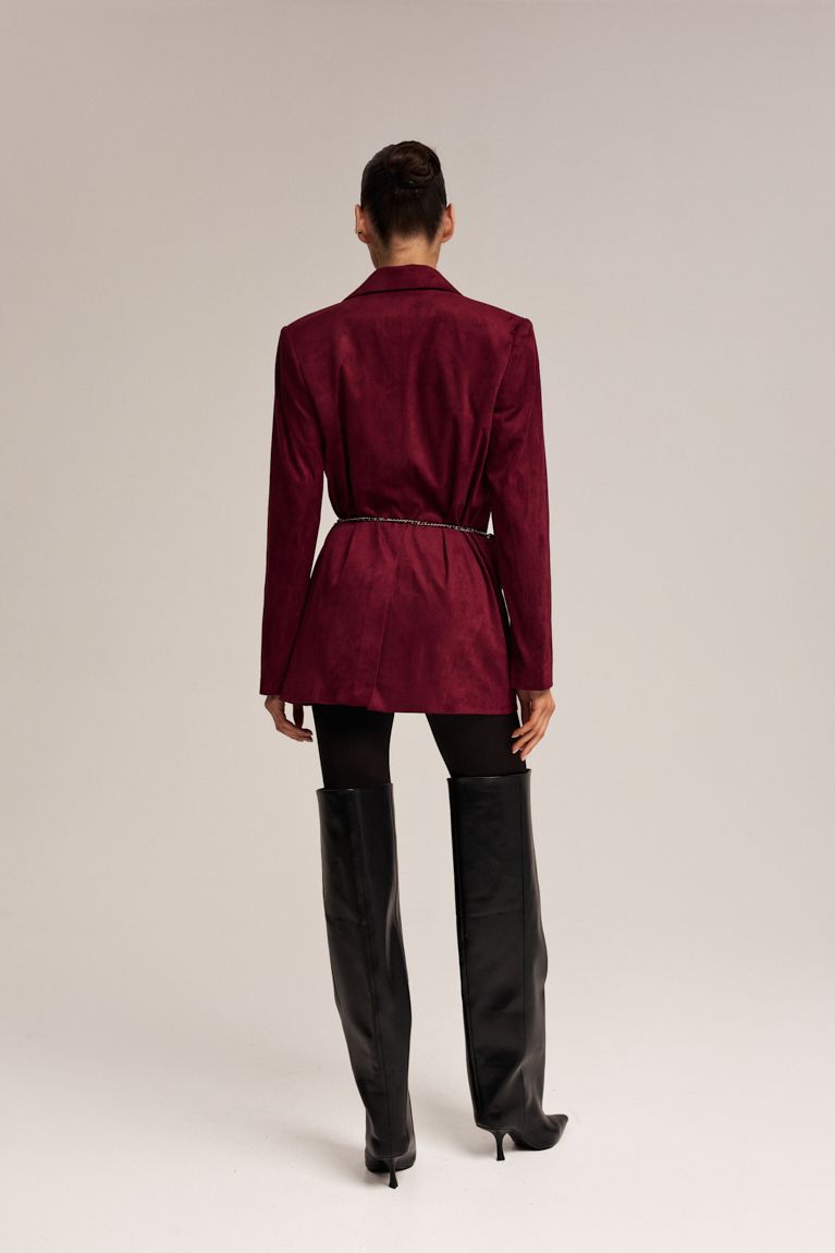 Жакет замша бургунді
