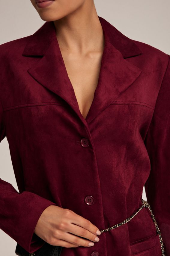 Жакет замша бургунді