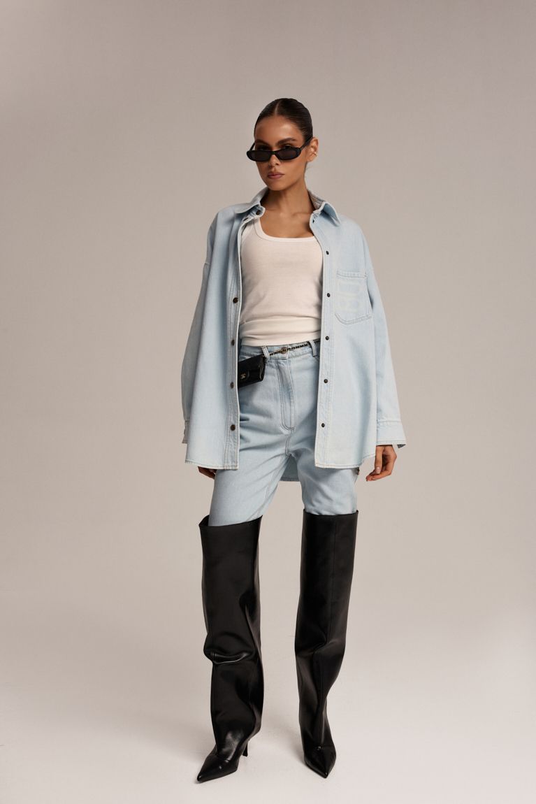 Сорочка джинс 2025 блакитна