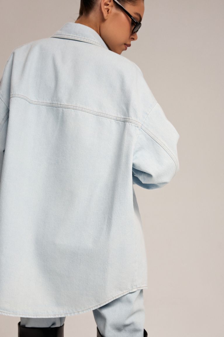 Сорочка джинс 2025 блакитна