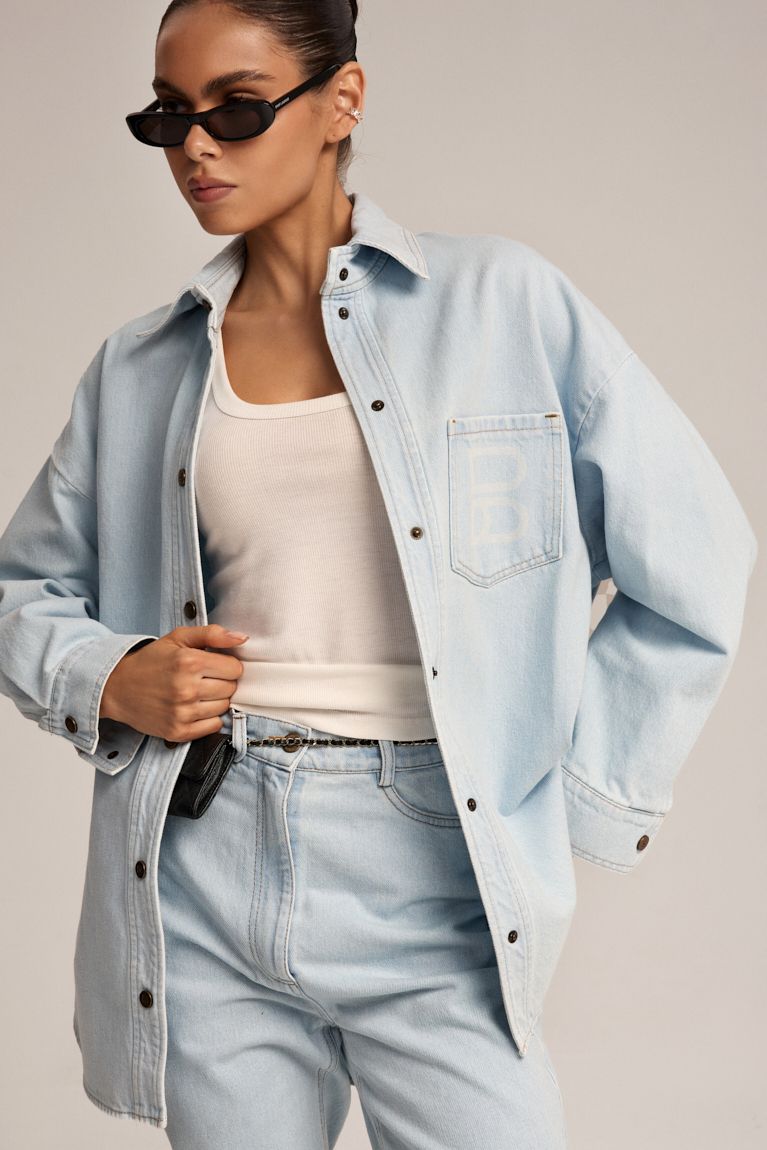 Сорочка джинс 2025 блакитна
