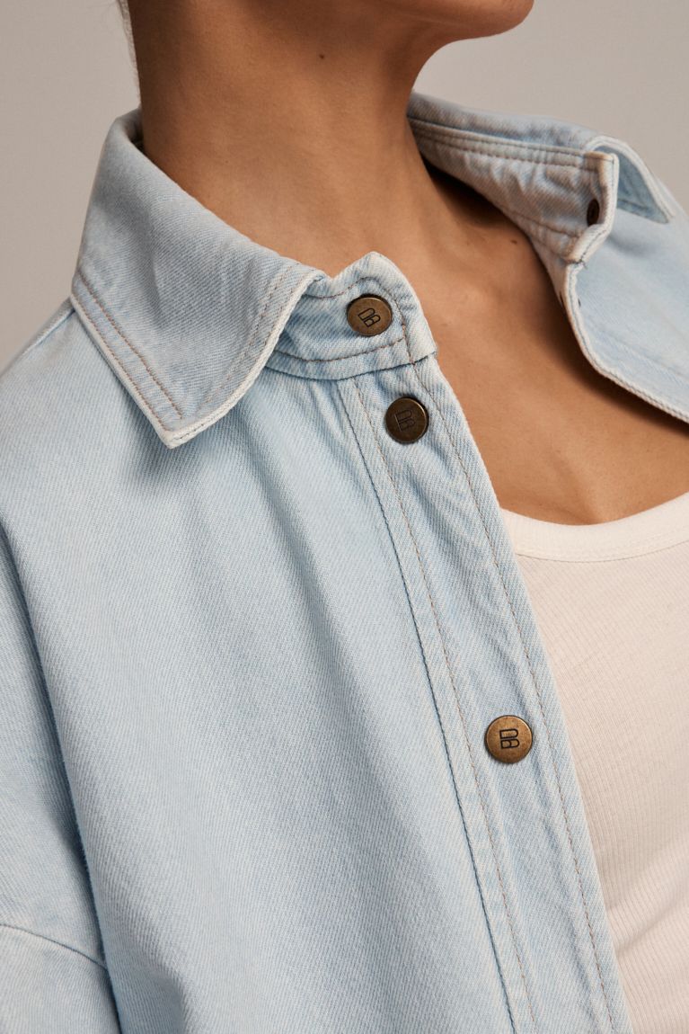 Сорочка джинс 2025 блакитна