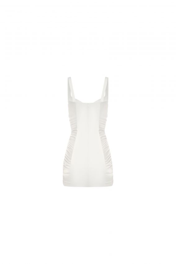 Сукня атлас double з чашками молоко