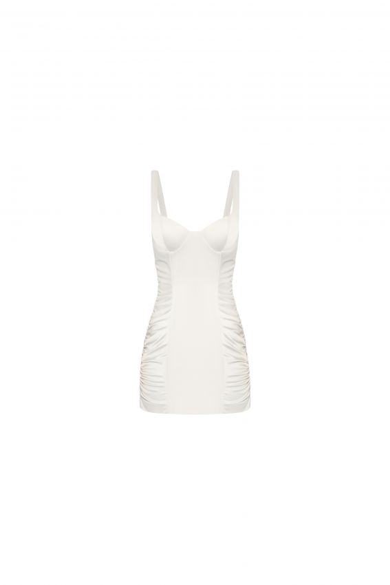 Сукня атлас double з чашками молоко