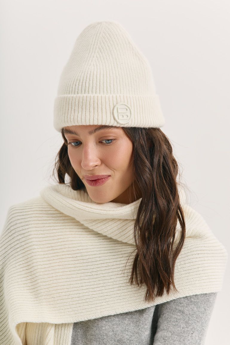 Шарф вовна молочний