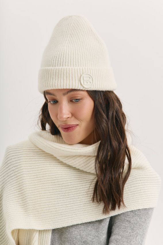 Шарф вовна молочний