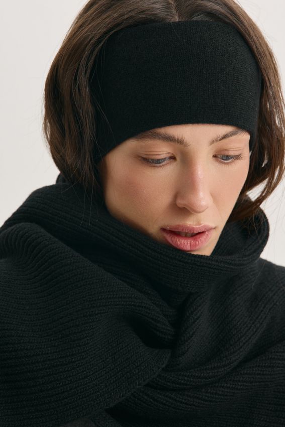Шарф вовна чорний