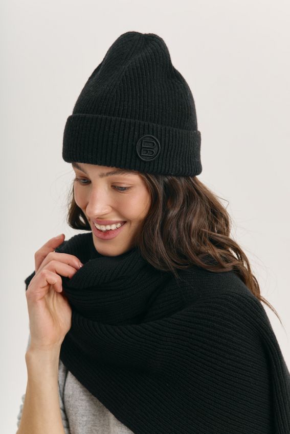 Шарф вовна чорний