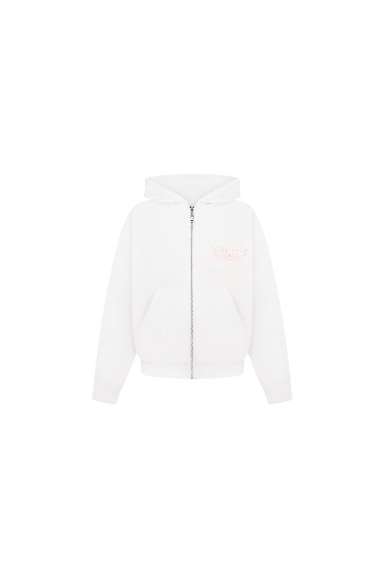 Худі zip Angel молочний