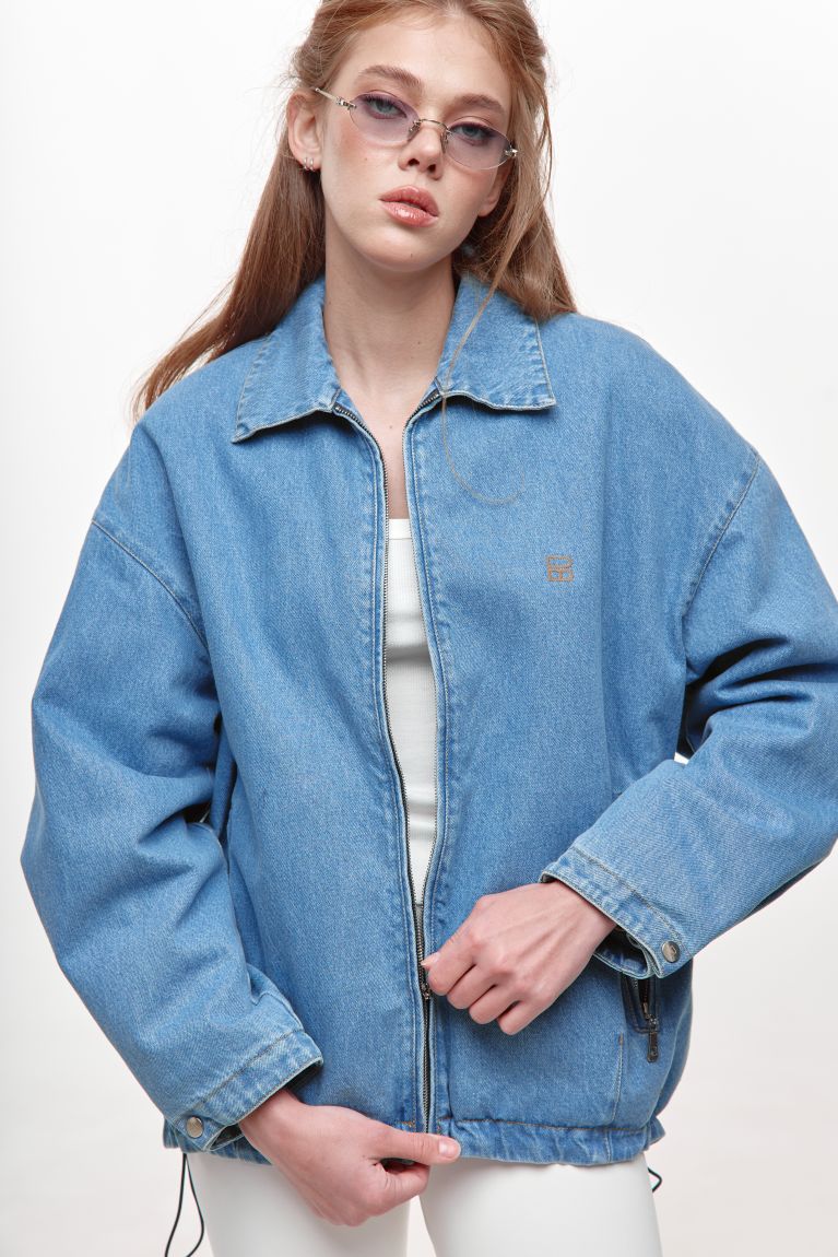 Бомбер джинс блакитний