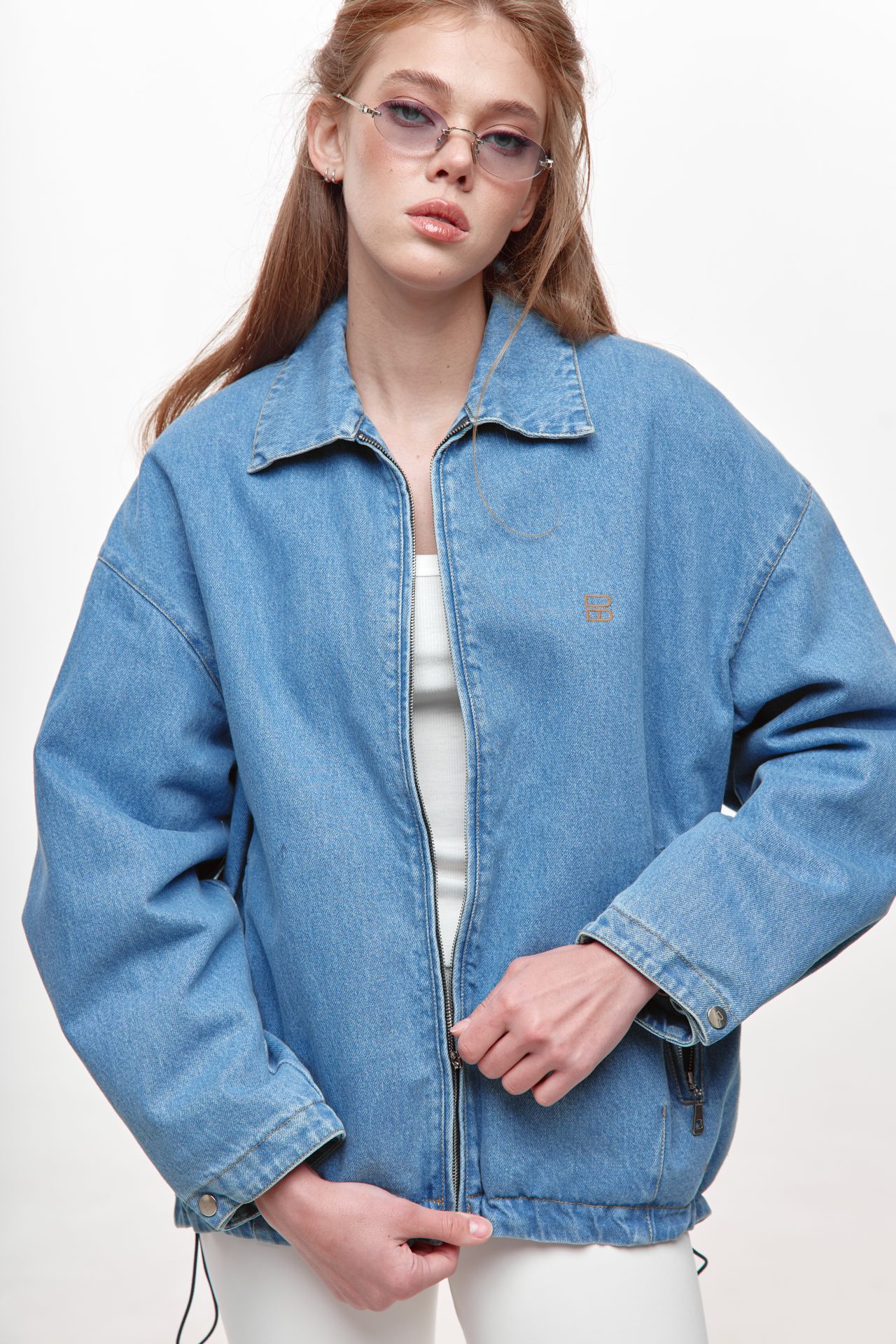 Бомбер джинс блакитний