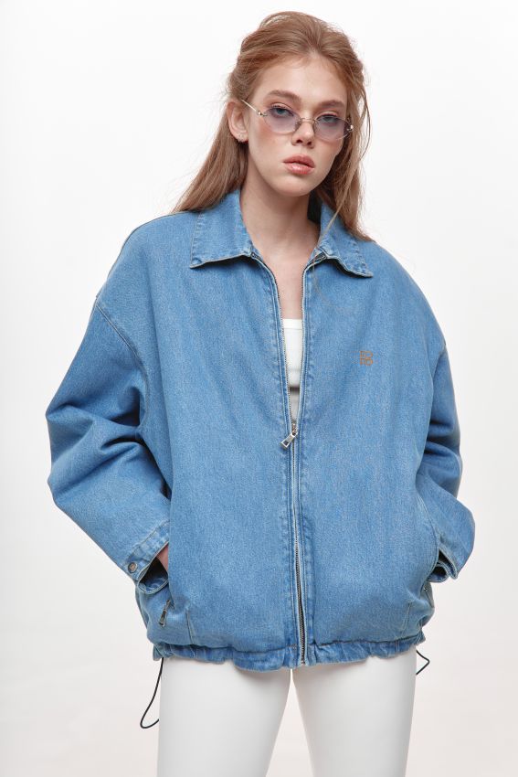 Бомбер джинс блакитний