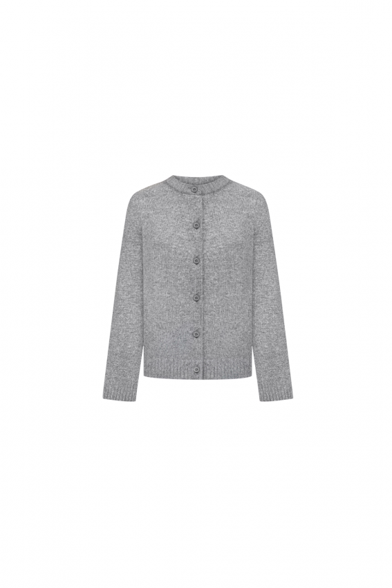 Кардиган вовна з довгим рукавом сірий