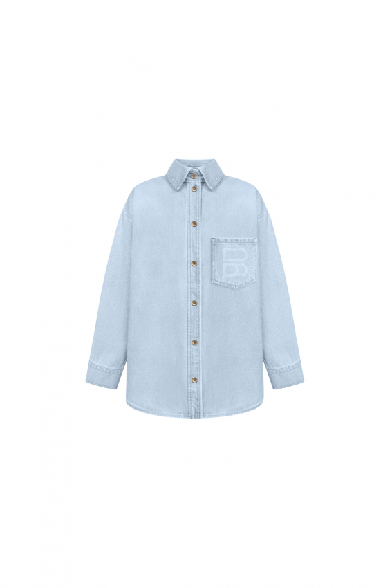 Сорочка джинс 2025 блакитна