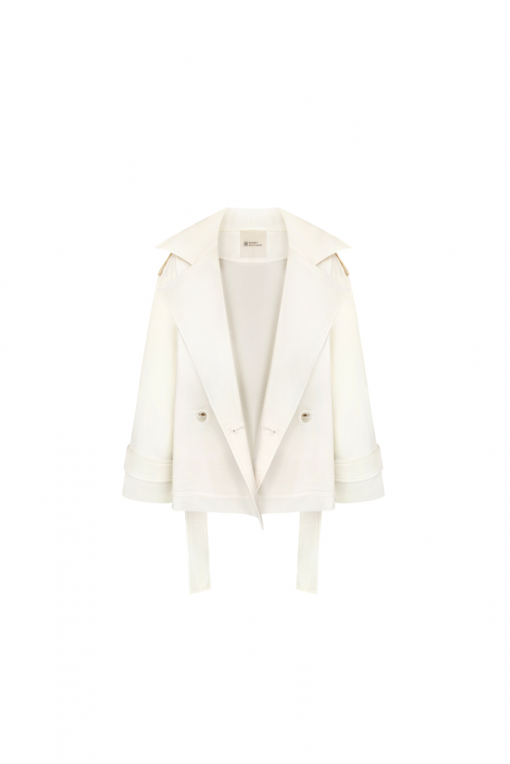 Тренч укорочений молочний