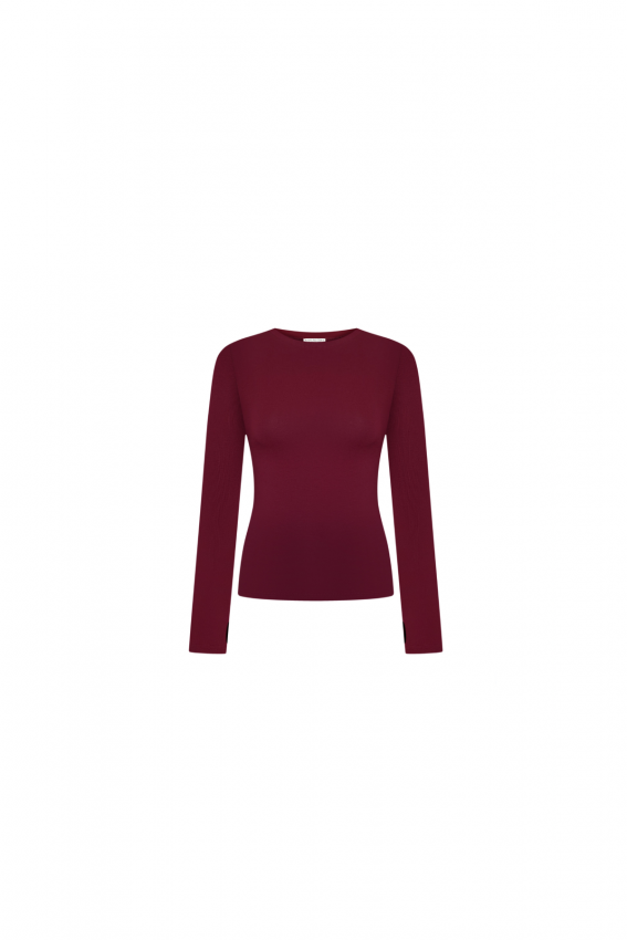 Лонгслів-рукавичка бордо