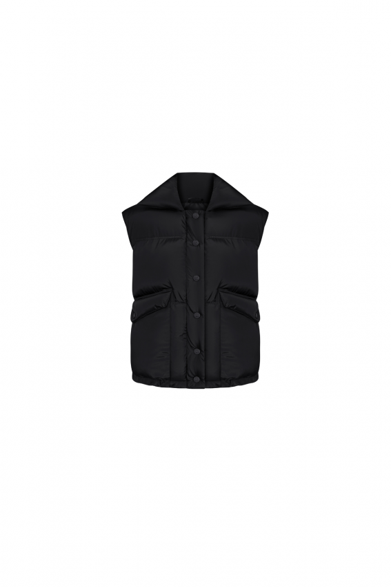 Жилет дутий на блискавці чорний