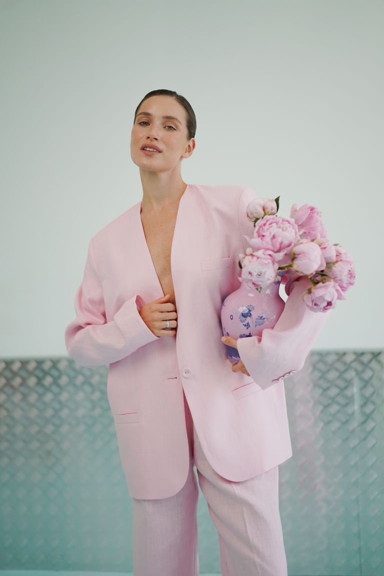 Костюм Кіото льон рожевий