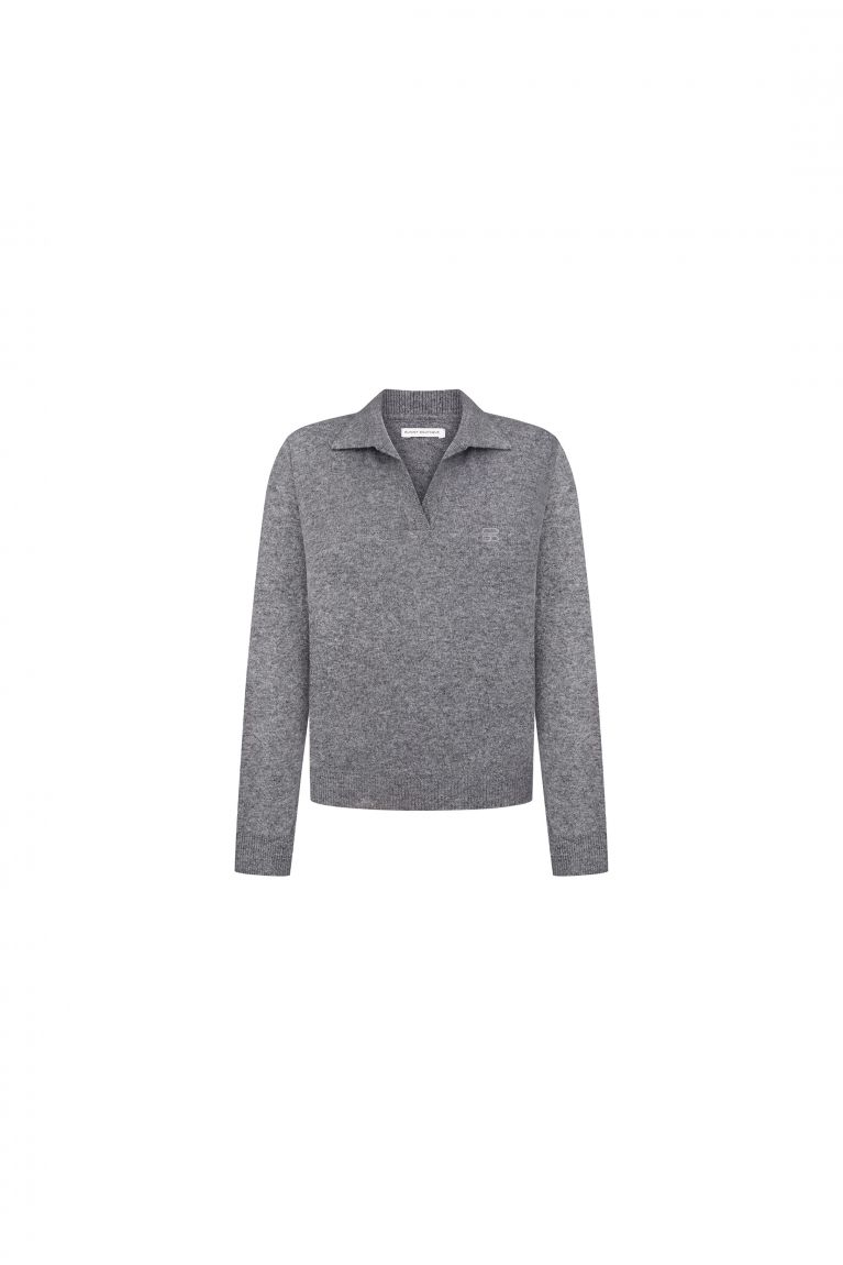 Кофта вовна поло сіра