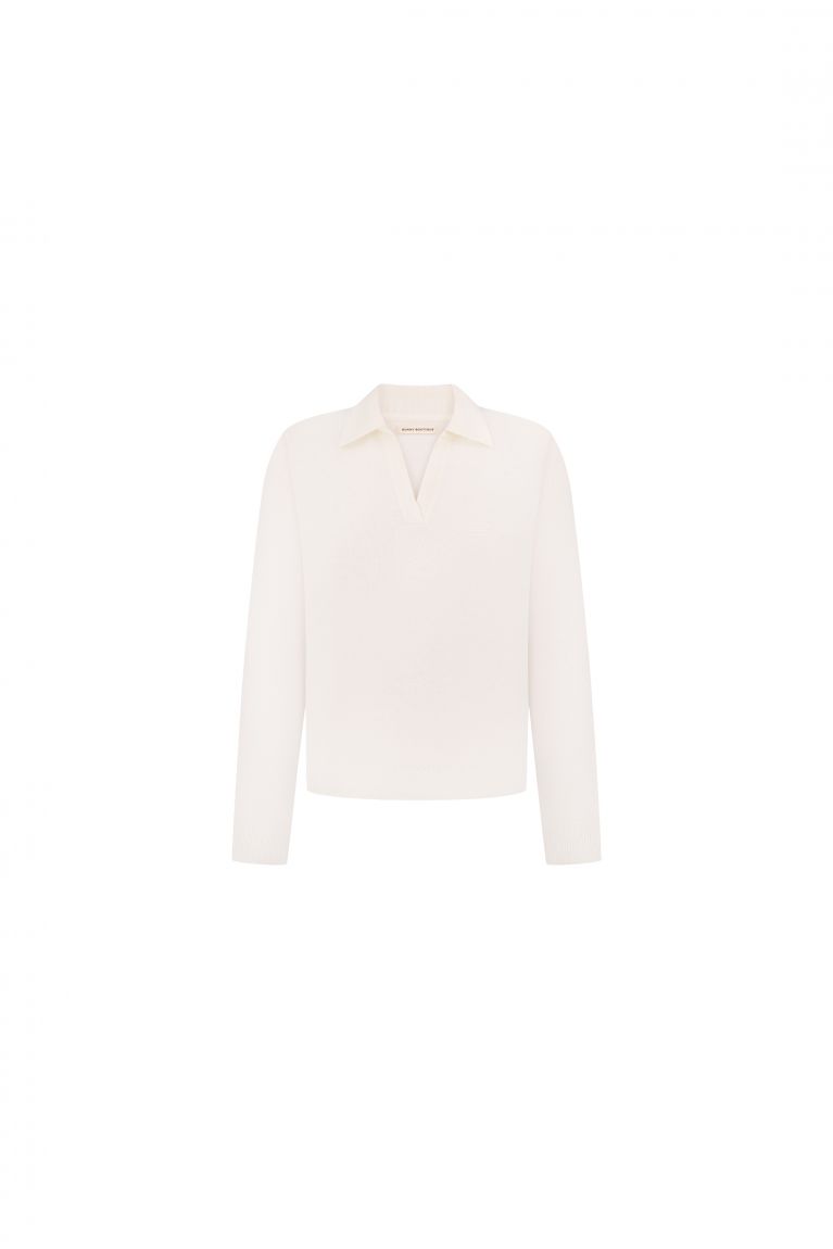 Кофта вовна поло молочна