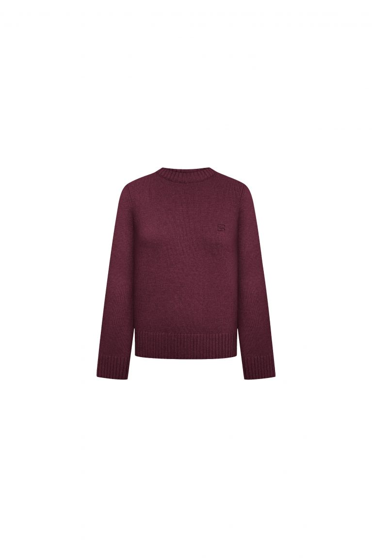 Лонгслів вовна бордо