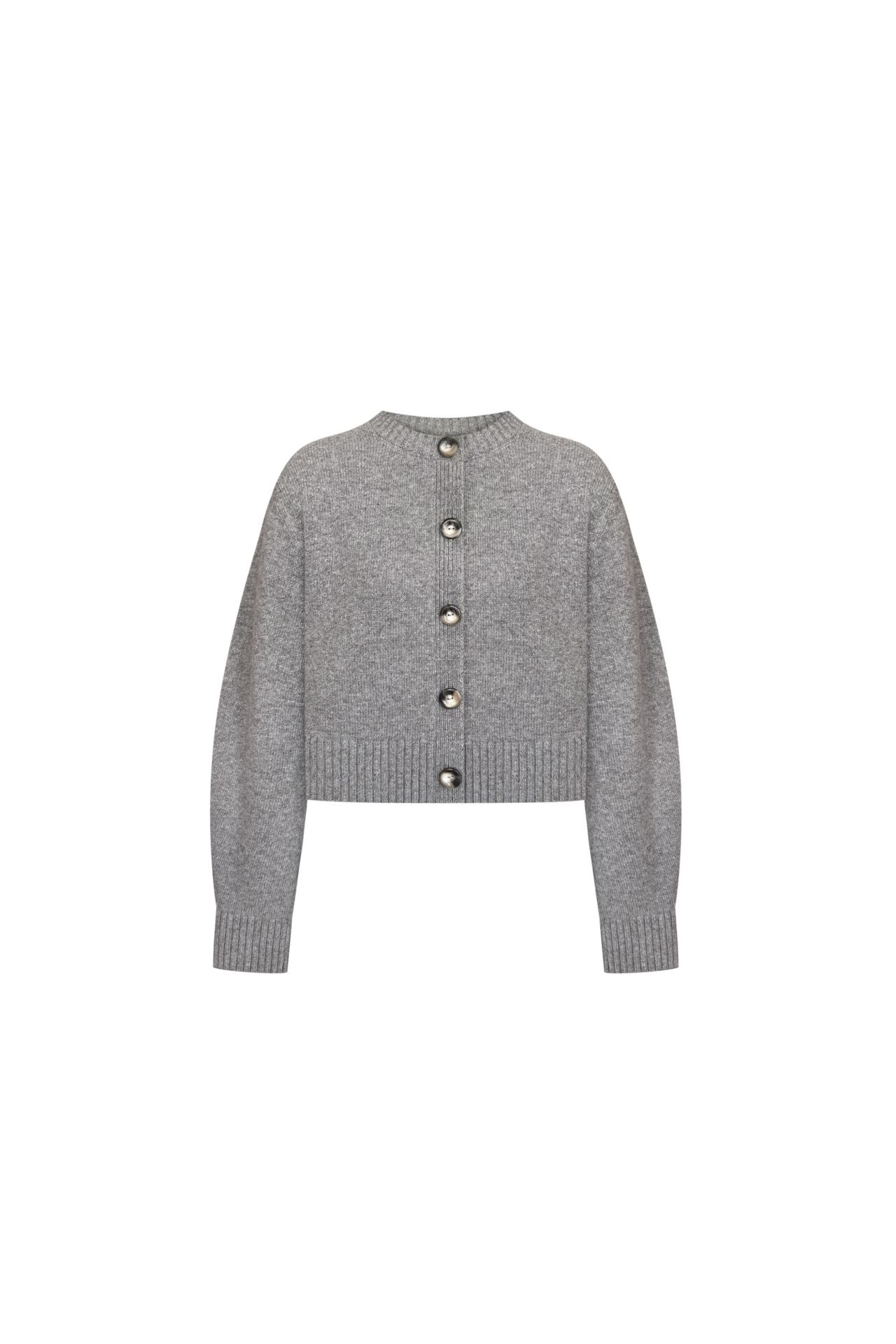 Кардиган в'язаний з довгим рукавом сірий