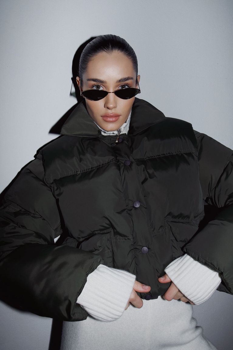 Куртка дута темний хакі