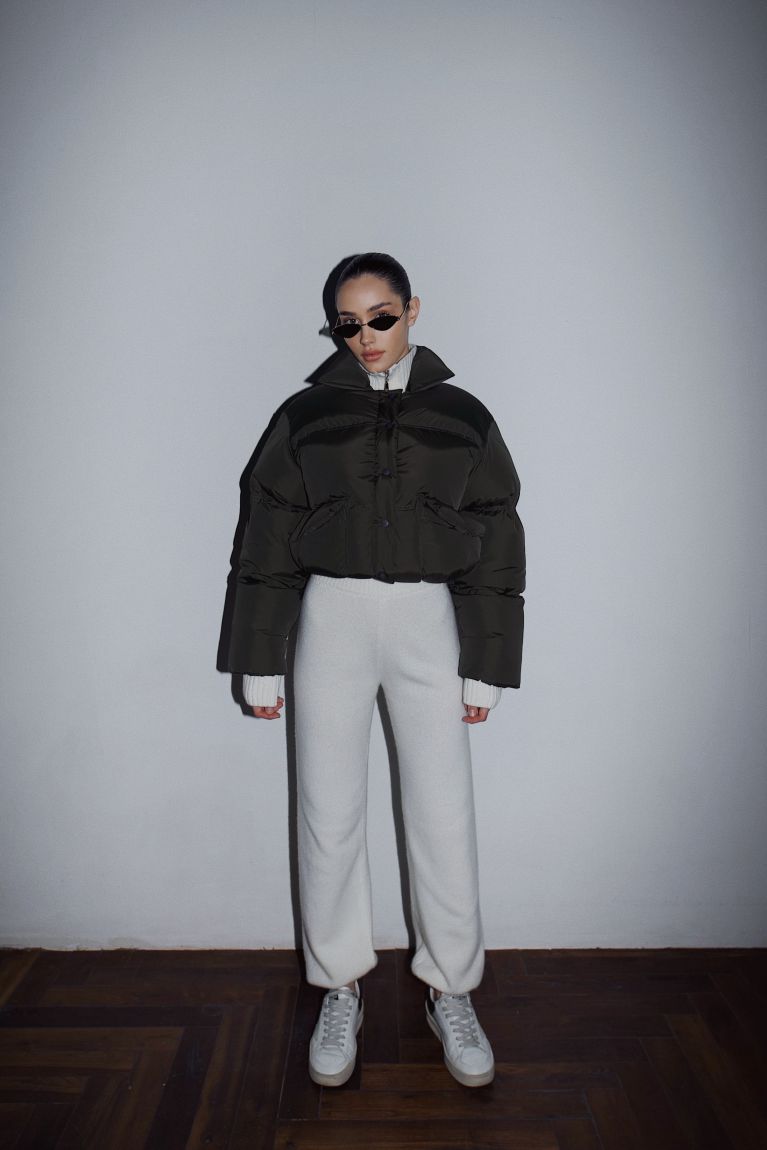 Куртка дута темний хакі