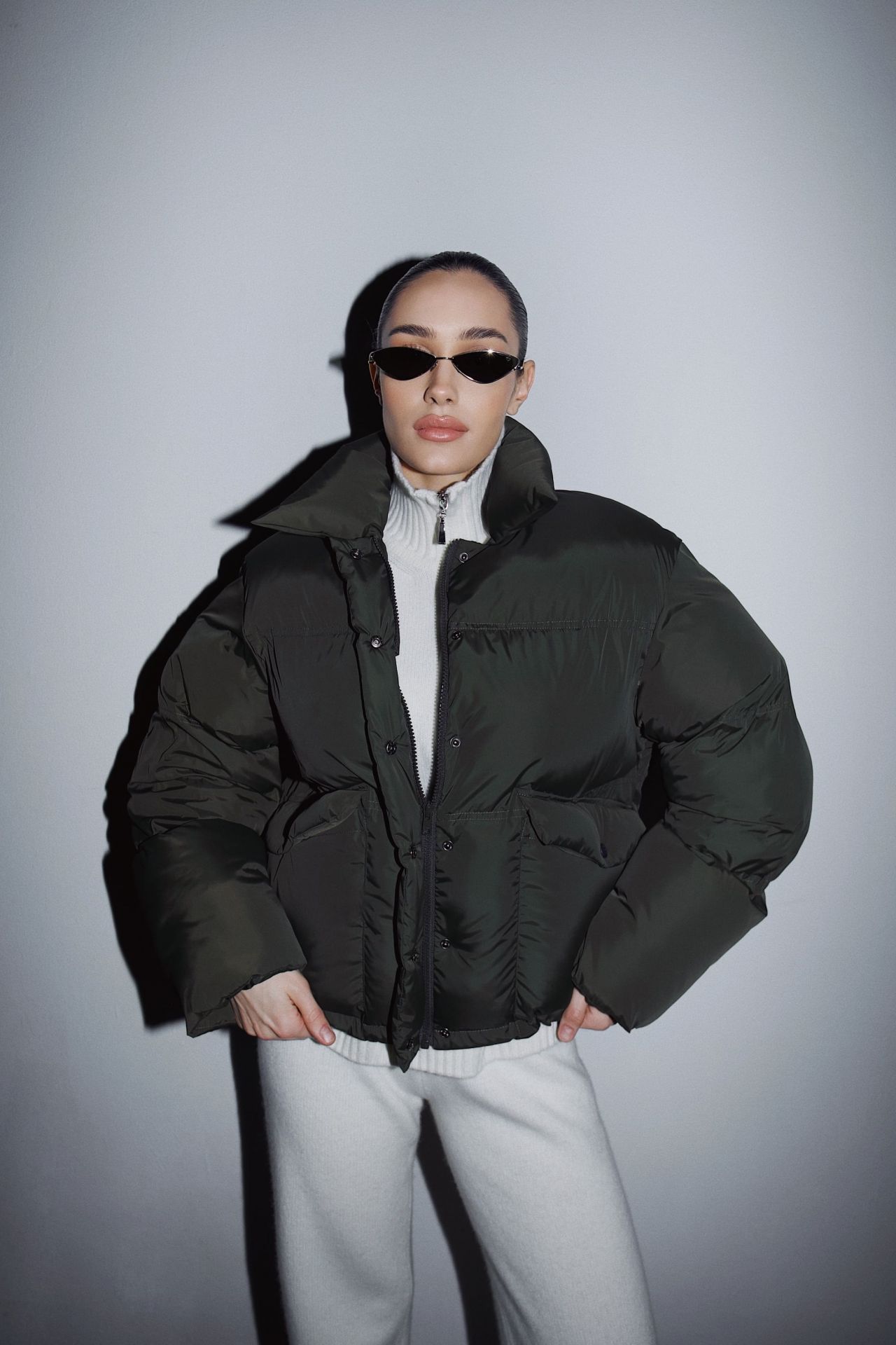 Куртка дута темний хакі