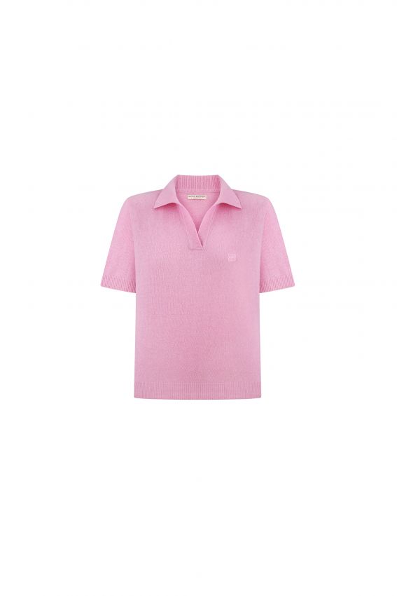 Футболка поло вовна рожева