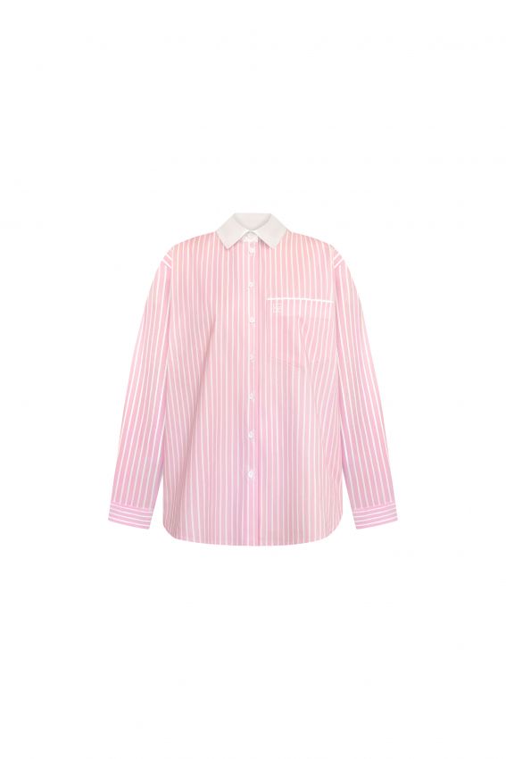Сорочка з комірцем рожева