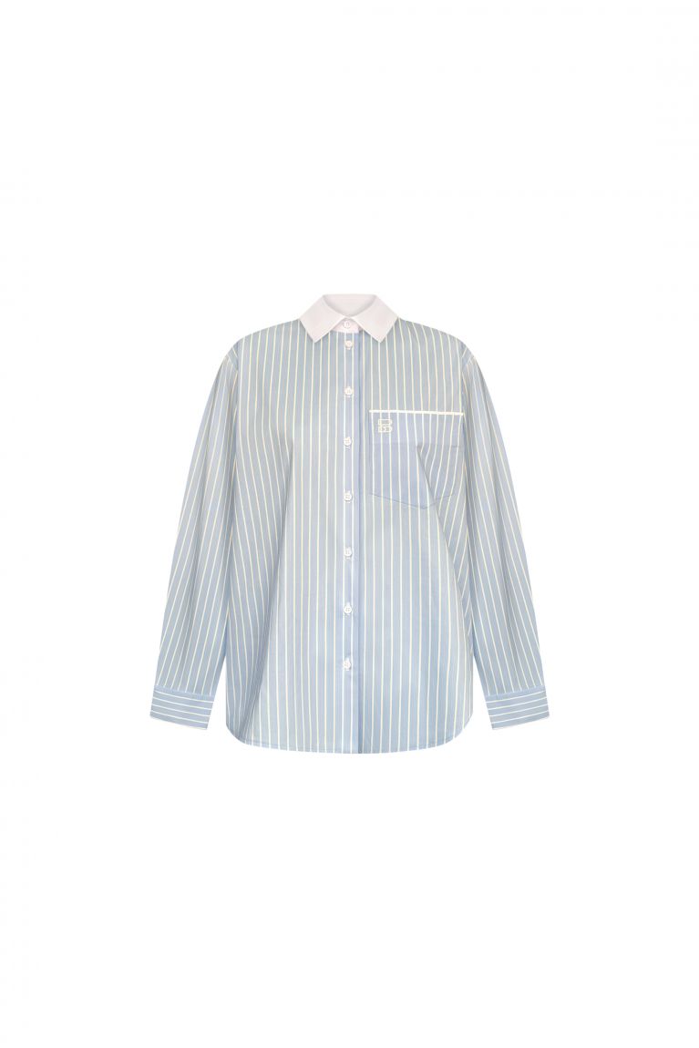 Сорочка з комірцем блакитна