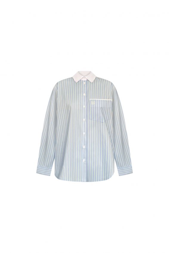 Сорочка з комірцем блакитна