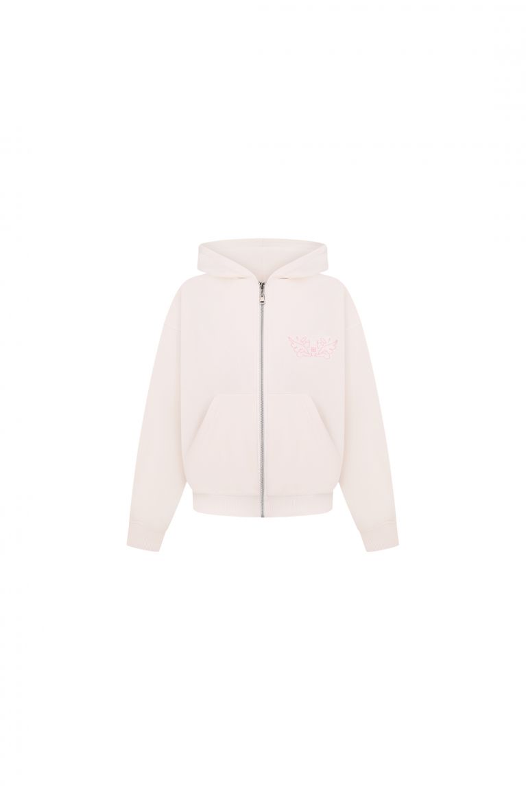 Худі zip Angel молочний