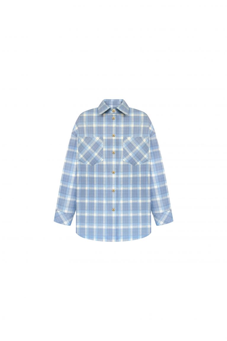 Сорочка байка oversize блакитна
