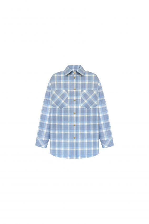 Сорочка байка oversize блакитна