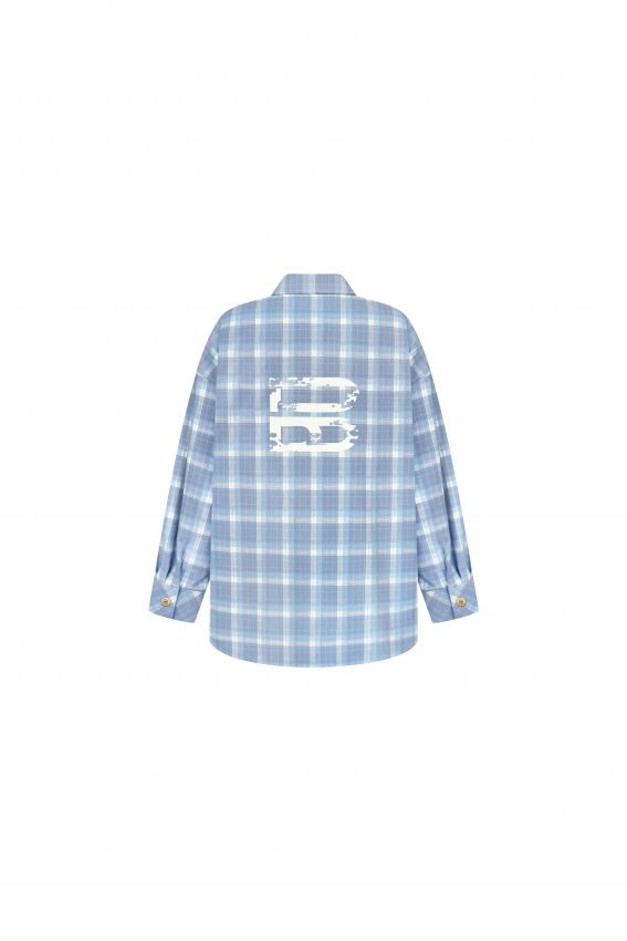 Сорочка байка oversize блакитна