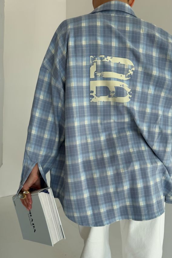 Сорочка байка oversize блакитна