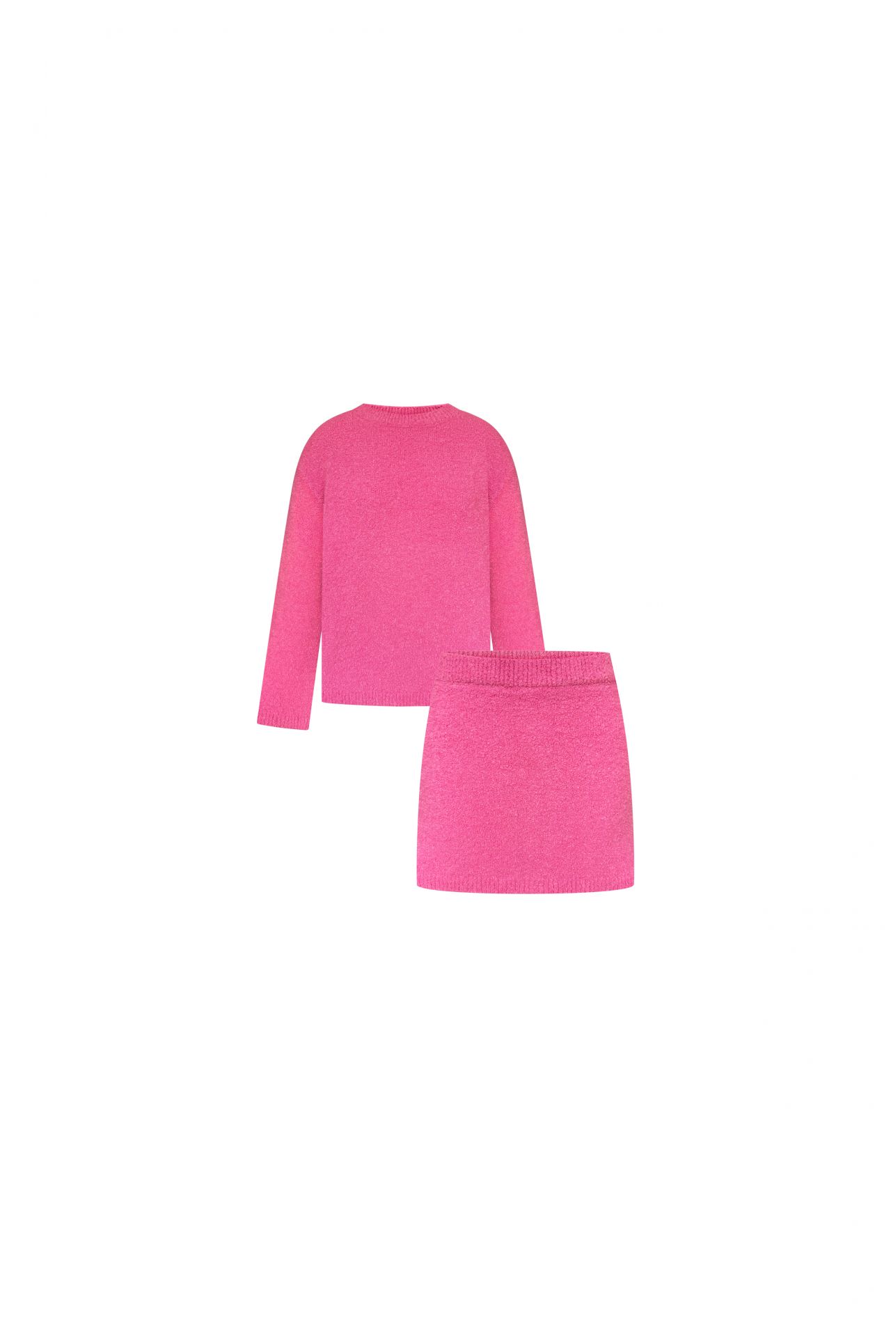 Костюм букле з довгим рукавом mini рожевий