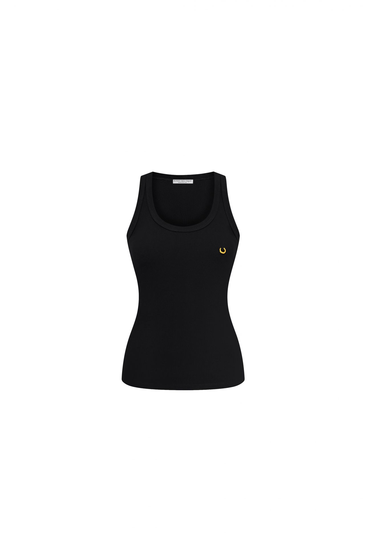 Майка з пірсингом чорна