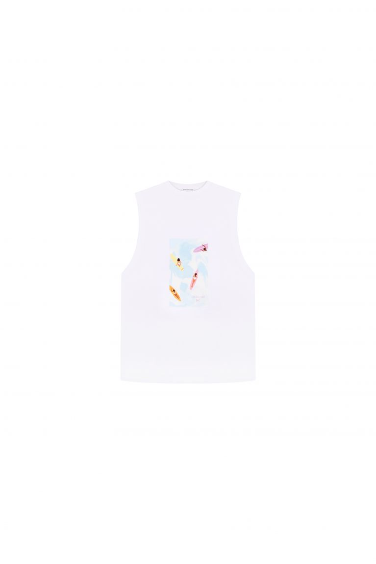 Футболка без рукавів з принтом
