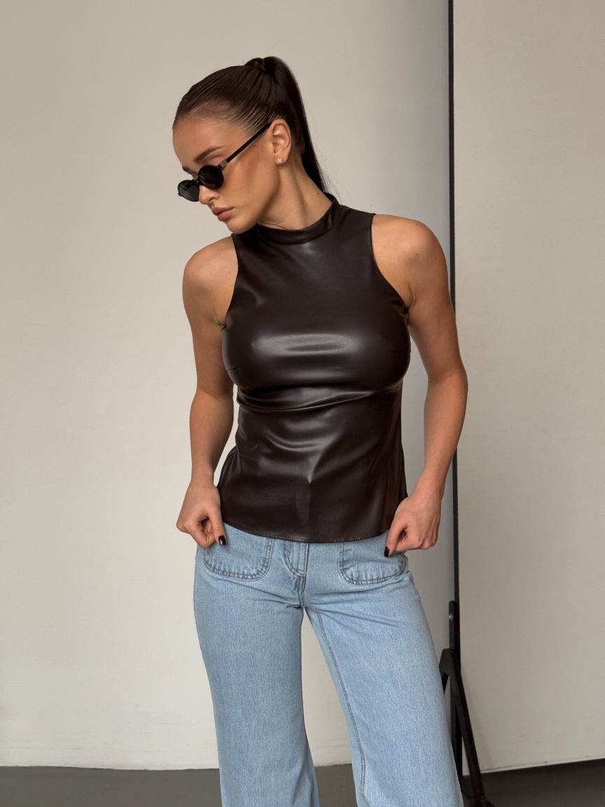 Топ еко шкіра баклажан