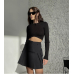 Black cotton skirt with pockets